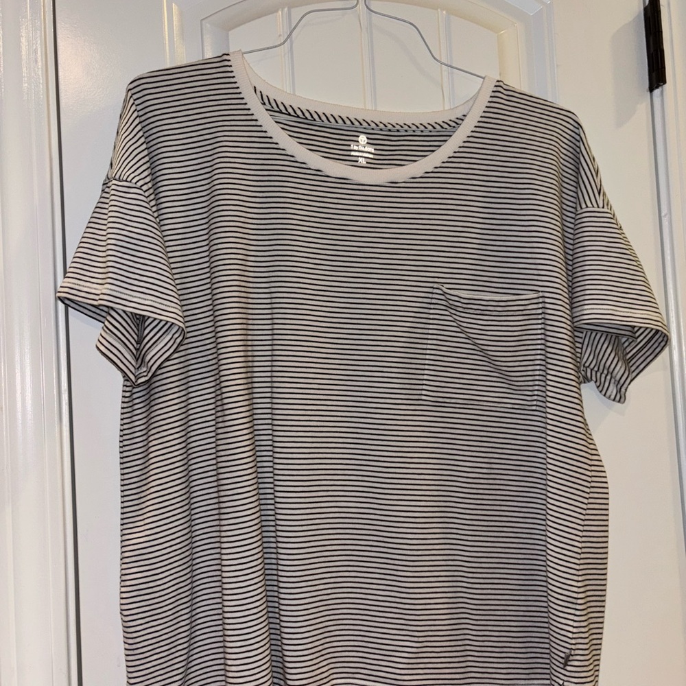 Talbots Classic Black and White Striped Tee